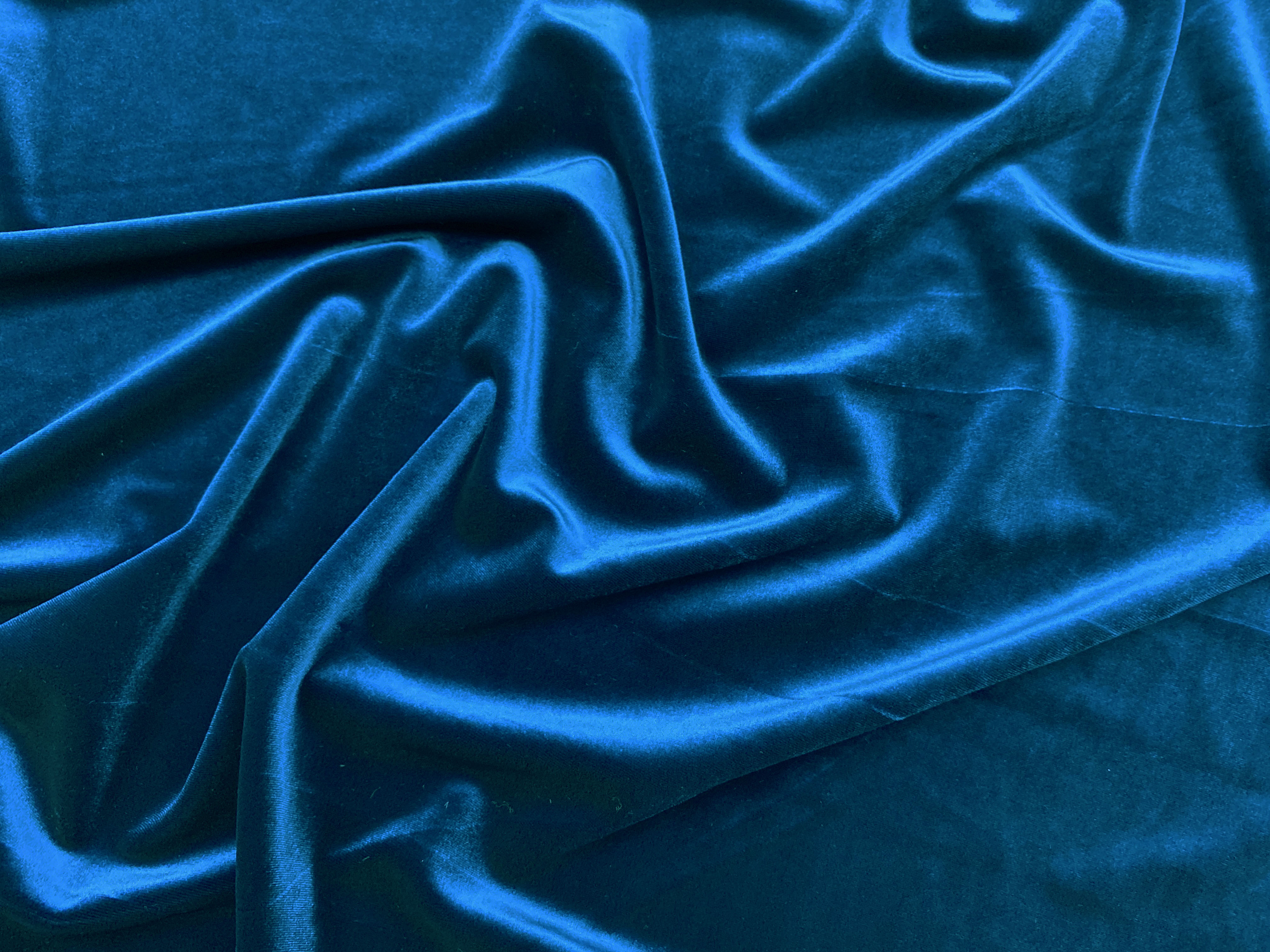 Ткань Бархат  тёмной морской волны однотонная   03880 3